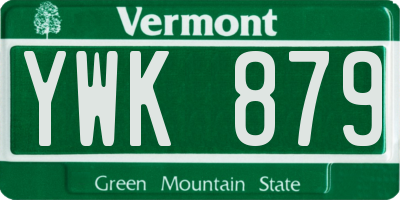 VT license plate YWK879