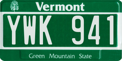 VT license plate YWK941