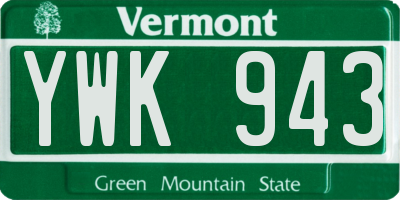 VT license plate YWK943