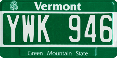 VT license plate YWK946