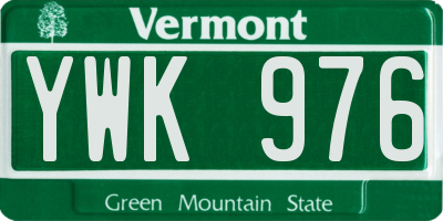 VT license plate YWK976