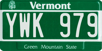 VT license plate YWK979