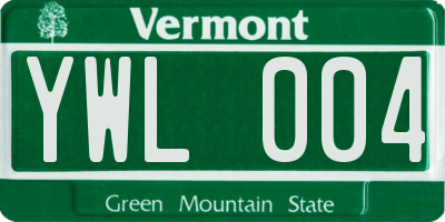 VT license plate YWL004