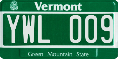 VT license plate YWL009