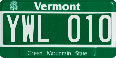 VT license plate YWL010