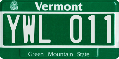 VT license plate YWL011
