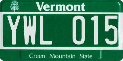 VT license plate YWL015