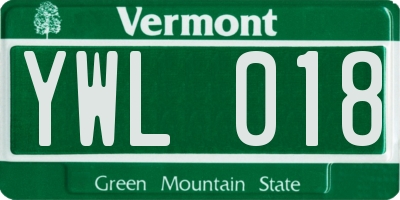 VT license plate YWL018