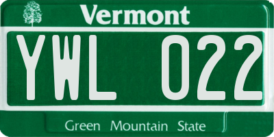 VT license plate YWL022