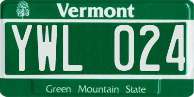 VT license plate YWL024