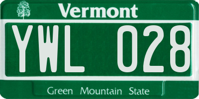 VT license plate YWL028