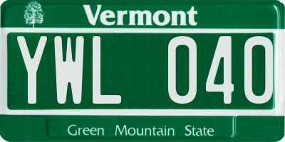 VT license plate YWL040