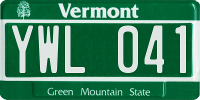 VT license plate YWL041