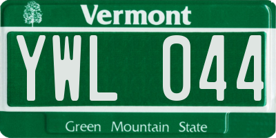 VT license plate YWL044