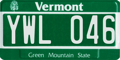 VT license plate YWL046