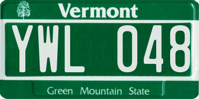 VT license plate YWL048