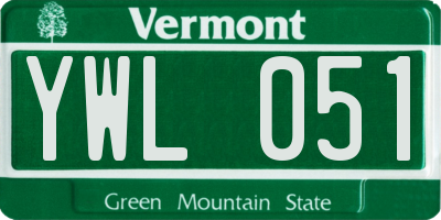 VT license plate YWL051