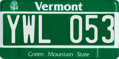VT license plate YWL053