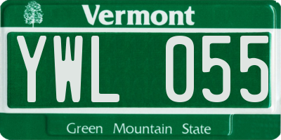 VT license plate YWL055