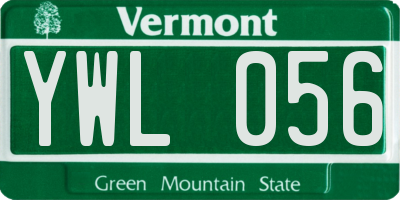 VT license plate YWL056