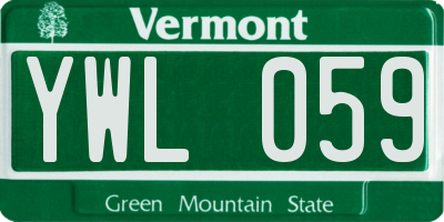 VT license plate YWL059