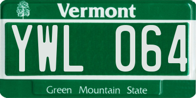 VT license plate YWL064
