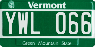 VT license plate YWL066
