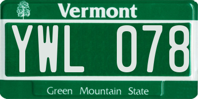 VT license plate YWL078