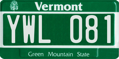 VT license plate YWL081