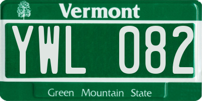VT license plate YWL082