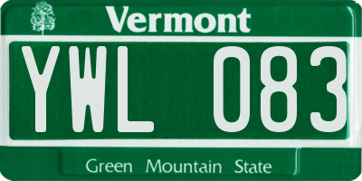 VT license plate YWL083