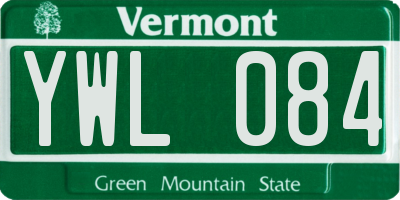 VT license plate YWL084