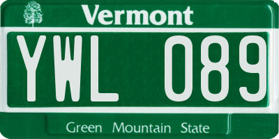 VT license plate YWL089