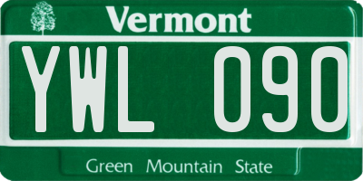 VT license plate YWL090