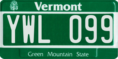 VT license plate YWL099