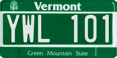 VT license plate YWL101