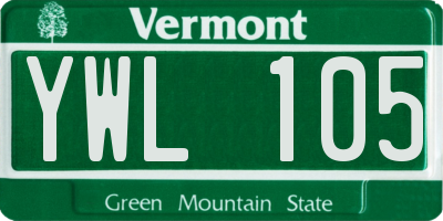 VT license plate YWL105