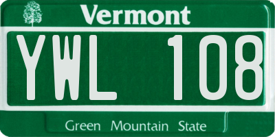 VT license plate YWL108