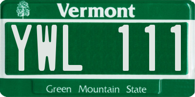 VT license plate YWL111