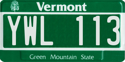 VT license plate YWL113