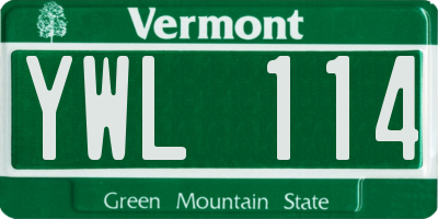 VT license plate YWL114