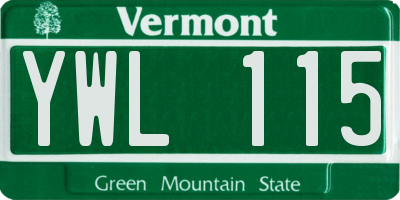 VT license plate YWL115