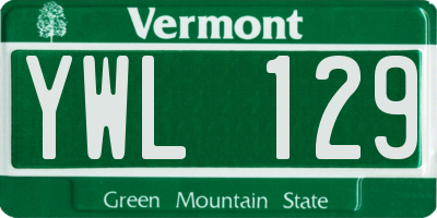 VT license plate YWL129