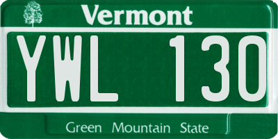 VT license plate YWL130