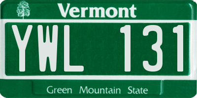 VT license plate YWL131