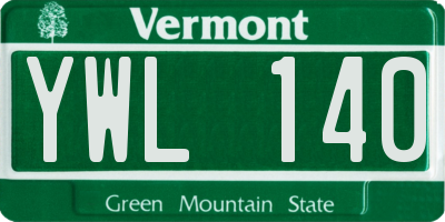 VT license plate YWL140