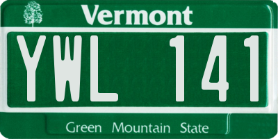 VT license plate YWL141