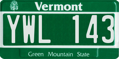 VT license plate YWL143