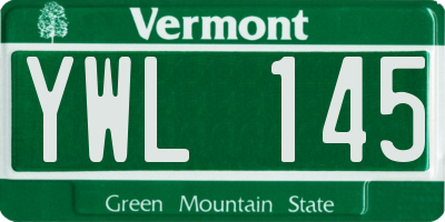 VT license plate YWL145