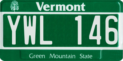 VT license plate YWL146
